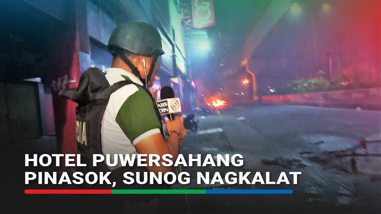 Gulo sa Recto: Motel lobby sinira, sunog nagkalat, reporter nadamay