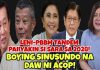 LENI ROBREDO BONG BONG MARCOS TANDEM SA 2028 WALANG KATALO TALO! INDAY SARA AT MGA DDS IYAKAN NA!