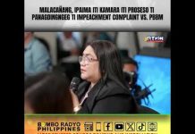 Malacañang, ipaima iti kamara iti proseso ti panagdingngeg ti impeachment complaint vs PBBM