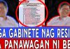 GABINETE NAG RESIGN SA PANAWAGAN NI BBM SAAN SILA SA TAMAD O KURAP?