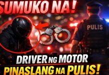 SUMUKO NA SA MGA OTORIDADAD NG MAYNILA ANG DRYBER NG MOTOSIKLONG SANGKOT SA PAG PASLANG SA PULIS